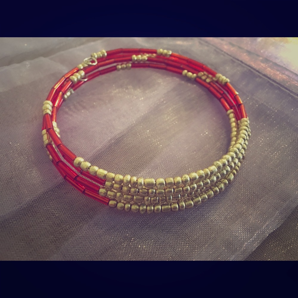 Handmade beaded wrap bracelet